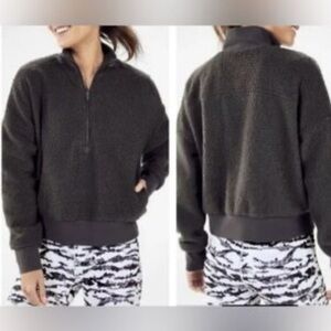 Fabletics Dream Polar Fleece Quarter Zip Pullover Sherpa Sweatshirt Size Large